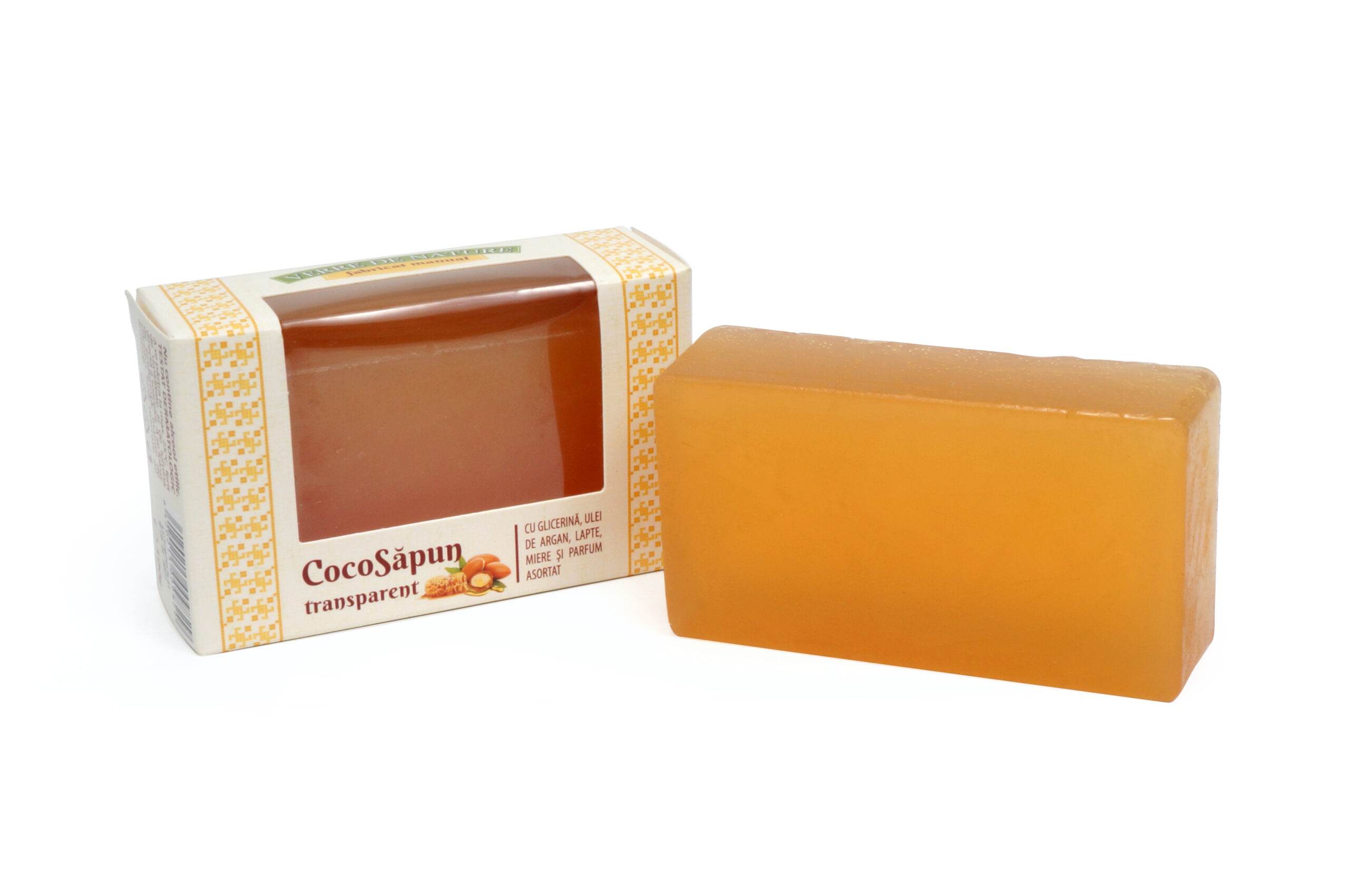 CocoSapun transparent cu argan, lapte, miere si parfum asortat 100 g